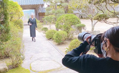 妙青寺さんでの撮影風景